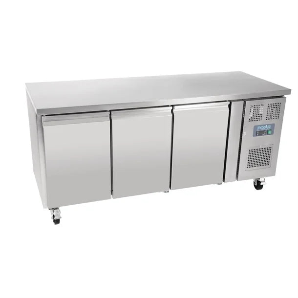 Polar U-Series 3 Door Counter Fridge 417Ltr G597-A