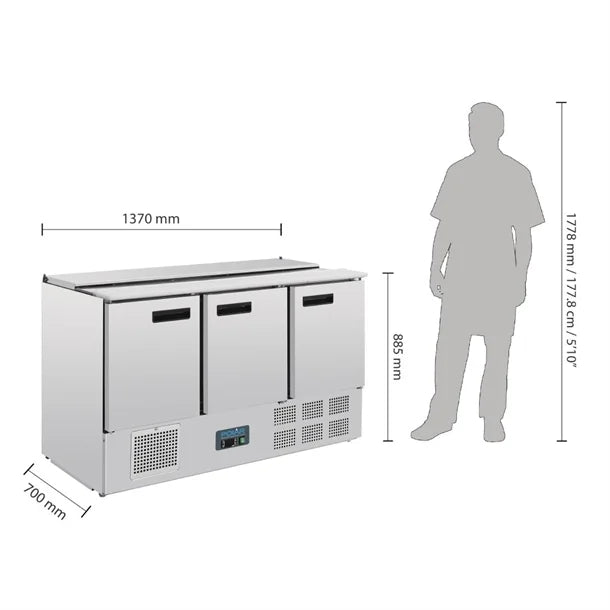 Polar G-Series Saladette Counter Fridge 368Ltr G607-A