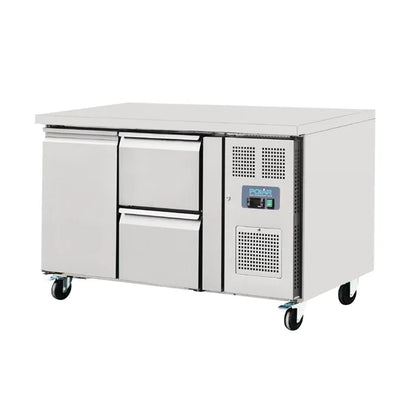 Polar GD873-A U-Series 1 Door and 2 Drawer Counter Fridge 282Ltr