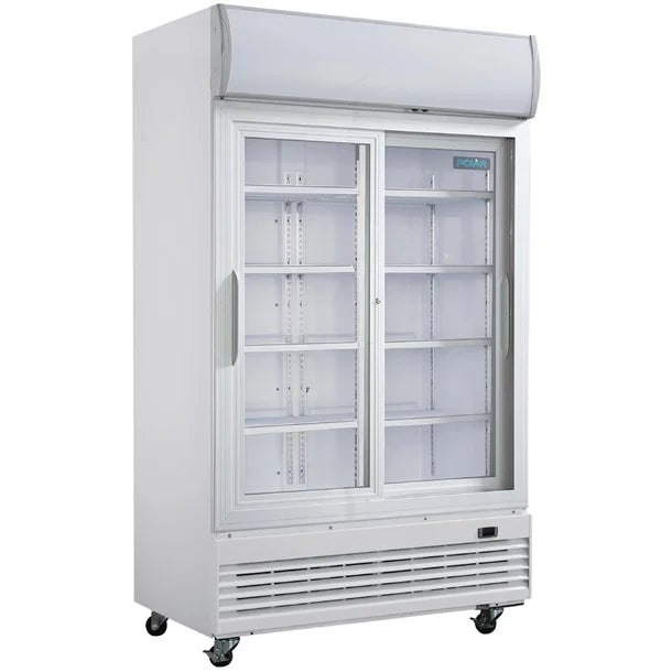 Polar G-Series Sliding Door Upright Display Fridge 950Ltr GE581-A