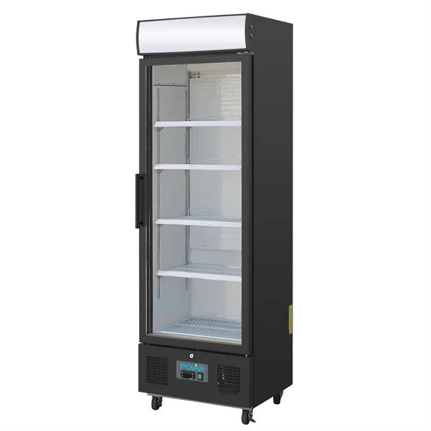 Polar G-Series Black Upright Single Door Display Fridge 368Ltr GH427-A