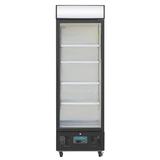 Polar G-Series Black Upright Single Door Display Fridge 368Ltr GH427-A