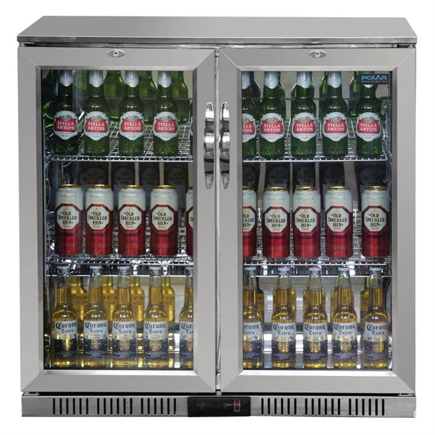 Polar G-Series Two Door Back Bar Cooler with Hinged Doors 208Ltr GL008-A