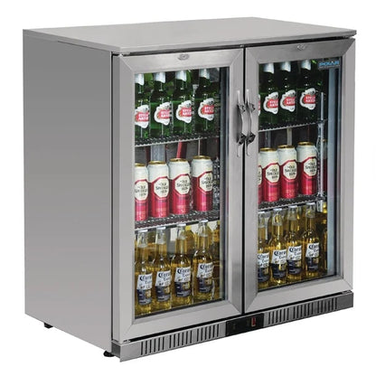 Polar G-Series Two Door Back Bar Cooler with Hinged Doors 208Ltr GL008-A