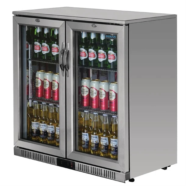 Polar G-Series Two Door Back Bar Cooler with Hinged Doors 208Ltr GL008-A