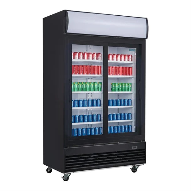 Polar G-Series Upright Display Fridge with Sliding Doors GM814-A