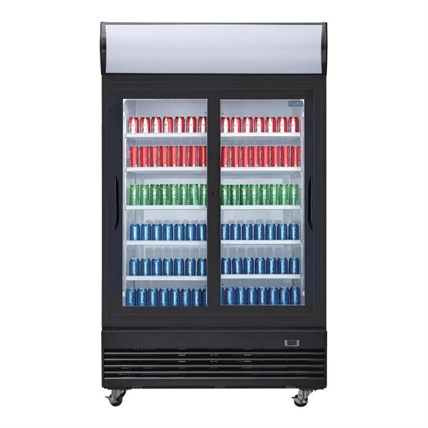 Polar G-Series Upright Display Fridge with Sliding Doors GM814-A