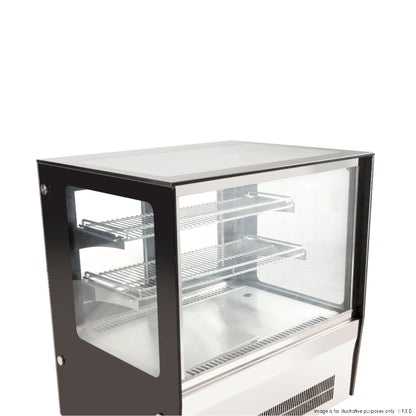 Counter top square glass cold food display 660x530x730 - GN-660RT