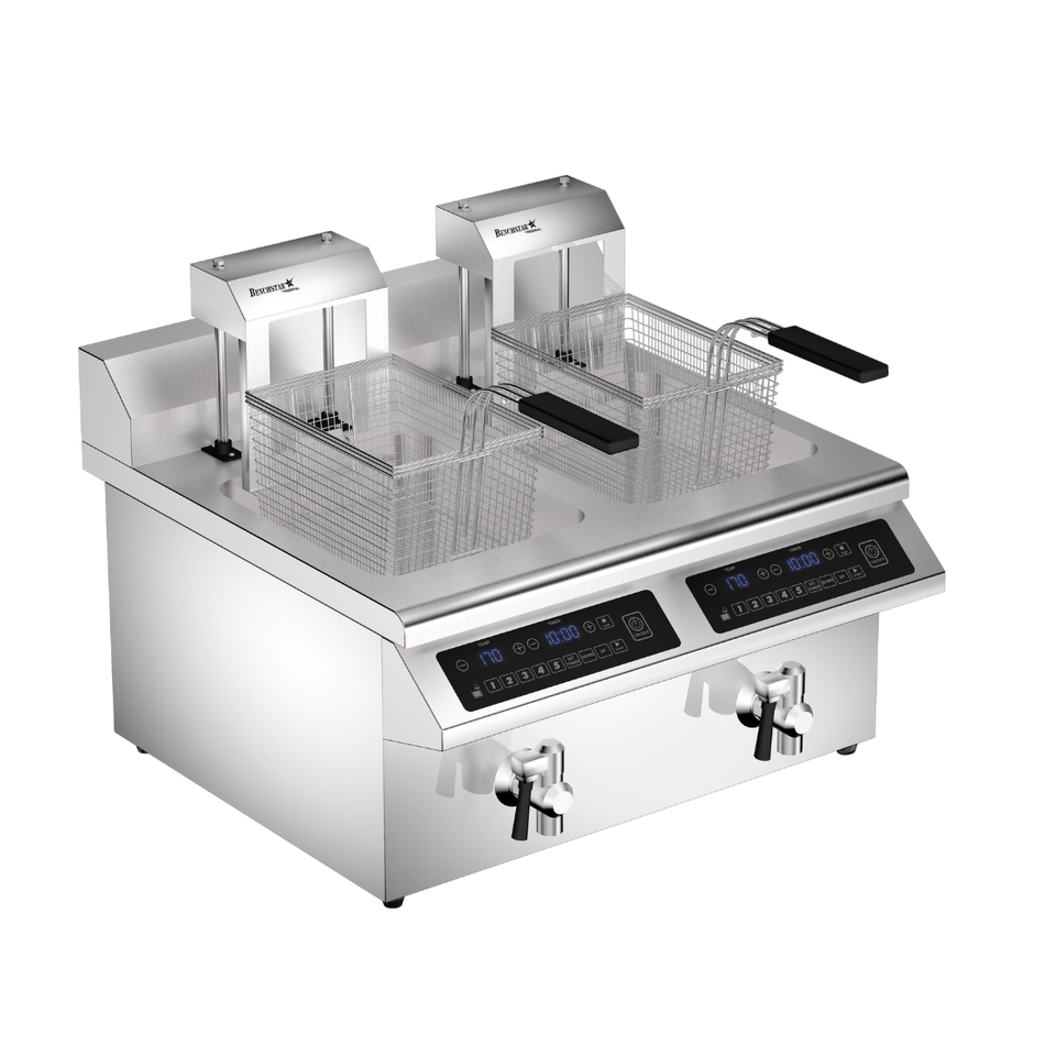 Benchstar Double 8lt Tanks Auto Lifting Induction Fryer IF7000D-AL