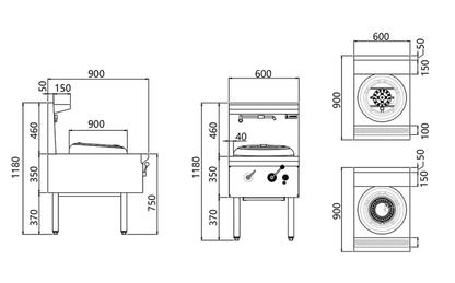 JASPER JA-1CB-L LPG  Single Wok (chimney burner)