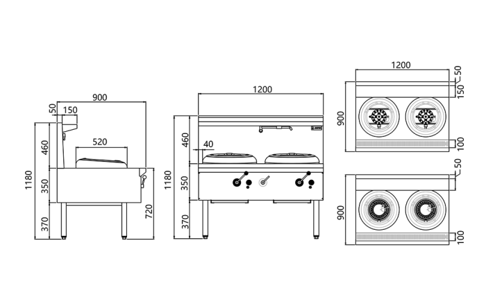 JASPER JA-2CB-L LPG Double Wok (chimney burner)