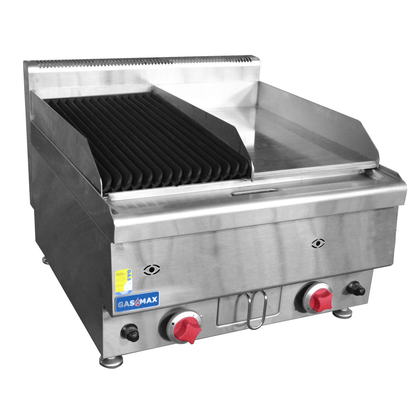 JUS-TRGH60LPG GASMAX Benchtop LPG Gas Combo 1/2 Char & 1/2 Griddle