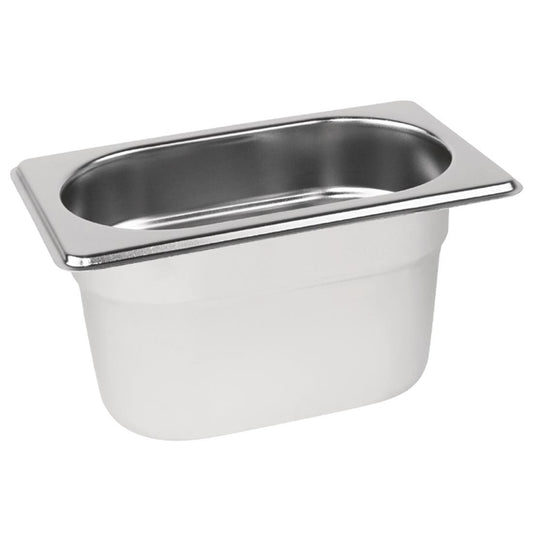 Stainless Steel 1/9 Gastronorm Pan 100mm Deep DN728