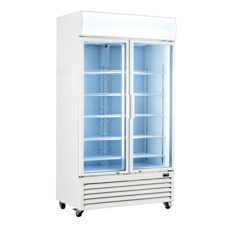 Thermaster Colourbond Upright Beverage Fridge 2 Doors White LG-1000P