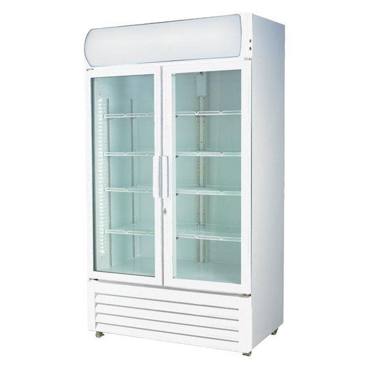 Thermaster Colourbond Upright Beverage Fridge 2 Doors White LG-1000P