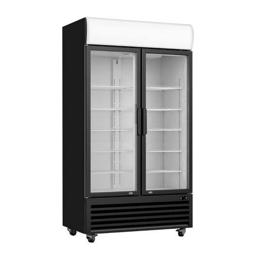 Thermaster 1075L Two Glass Door Upright Fridge LG-1200BP