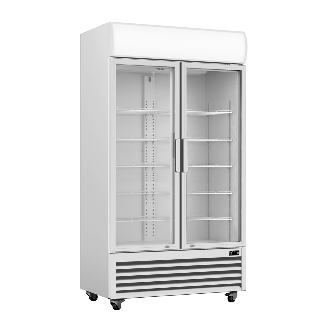 Thermaster Large Two Glass Door Colourbond Upright Drink Fridge LG-1200P