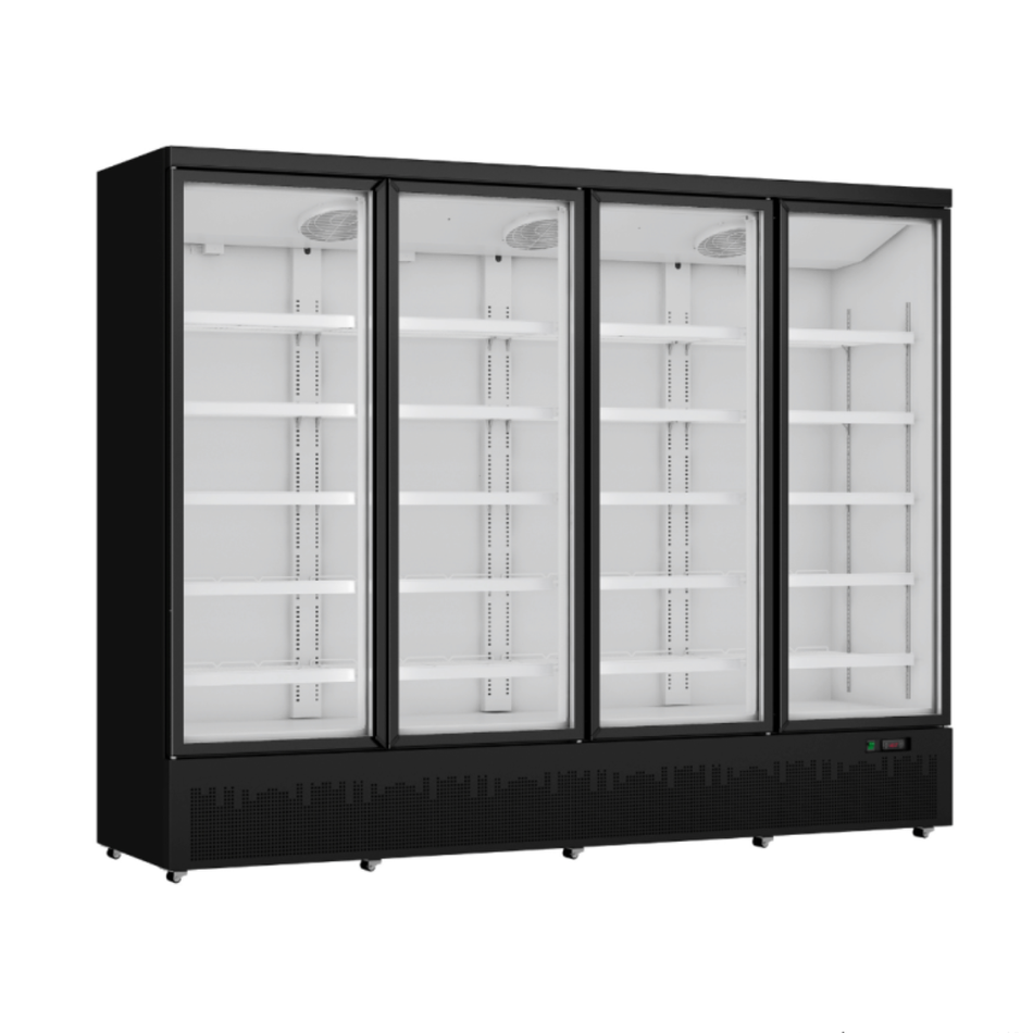 Thermaster 4 Door Glass Door Supermarket Freezer 1938L Black LG-2500BGBMF
