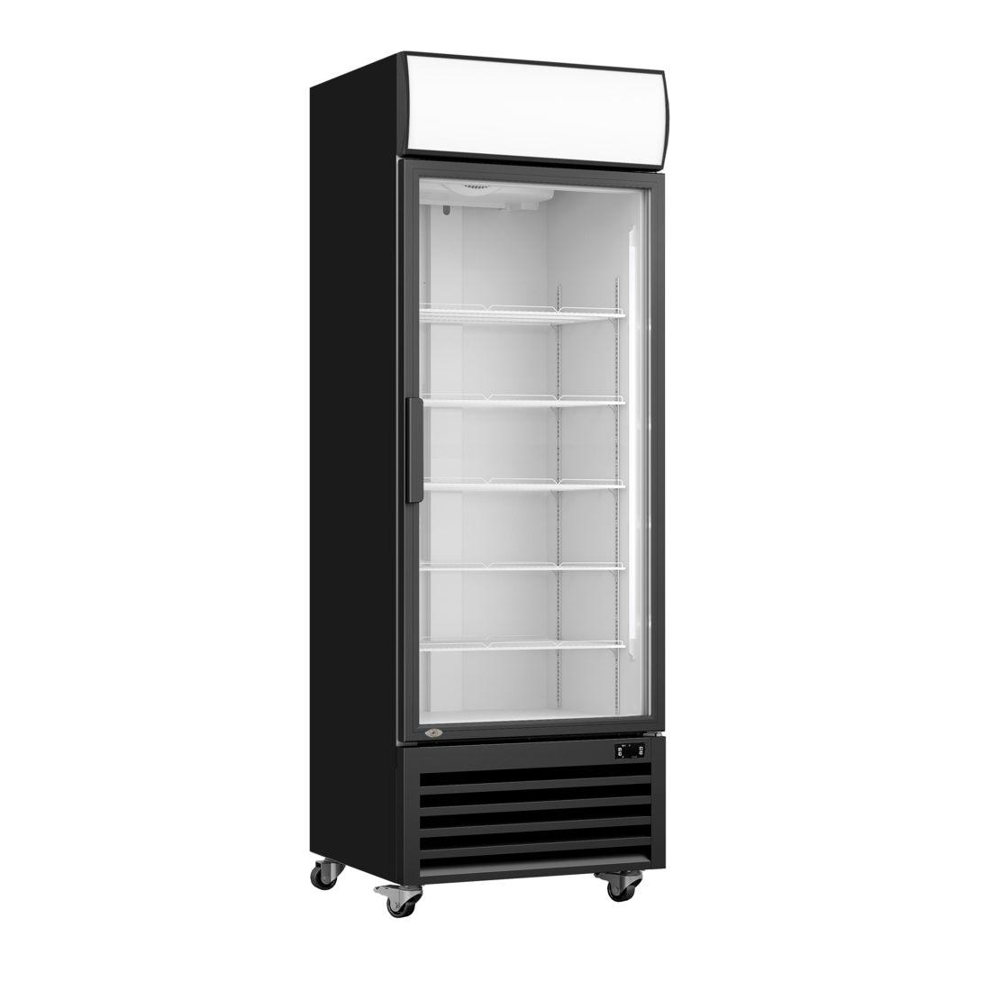 Thermaster Single Glass Door Black Colourbond Upright Drink Fridge LG-540BP