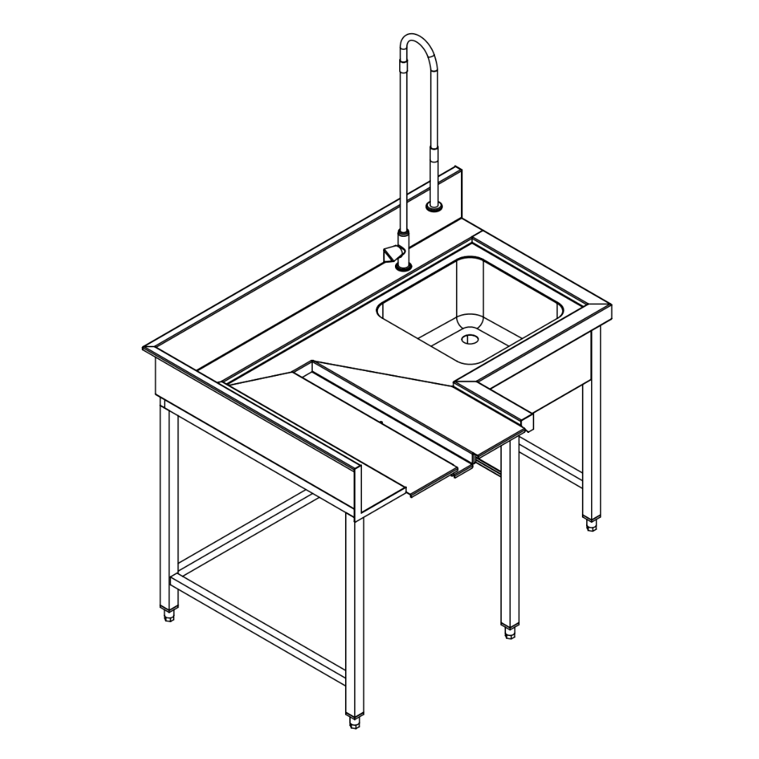 Fagor Pre-Rinsing Sink Bench w/ Introductor of Baskets MCFD-1000D