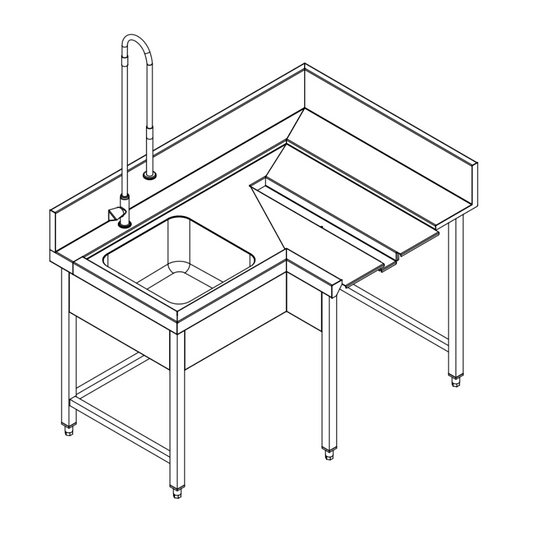 Fagor Pre-Rinsing Sink Bench w/ Introductor of Baskets MCFD-1000I