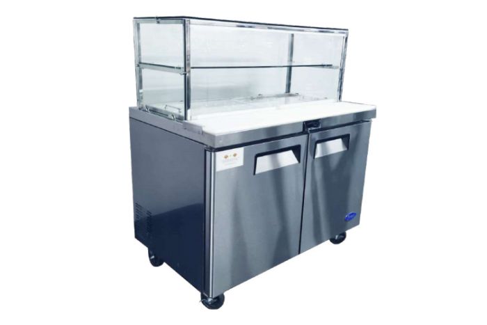 Atosa 2 Door Sandwich Bar w/ Glass Canopy 1530mm MSF8303G