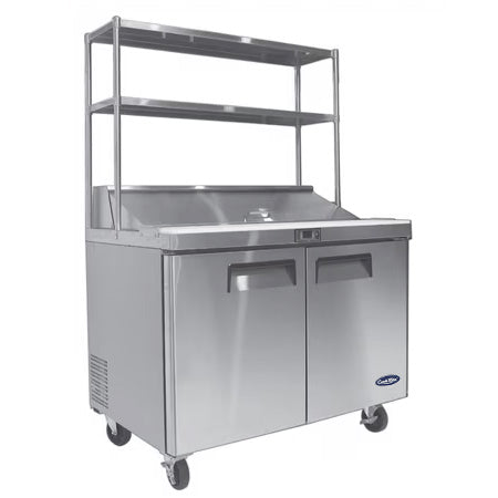 Atosa 2 DOOR SANDWICH PREP FRIDGE WITH OVER SHELF MSF8302OS