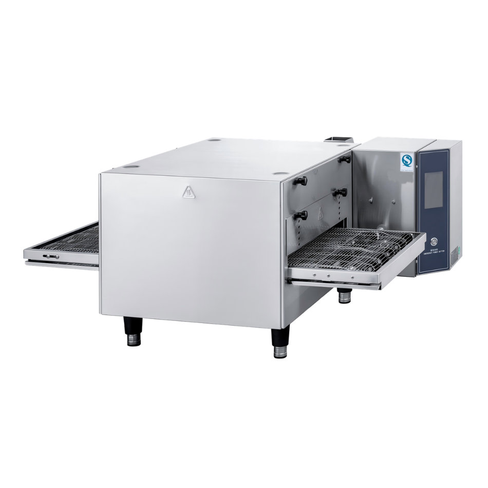 BakerMax 16 inch Belt Electric Conveyor Pizza Oven with Built-in Catalytic Fume Module NTE-1620-T