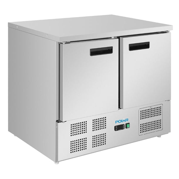 Polar G-Series PG038-A 240L Double Door Stainless Steel Counter Freezer