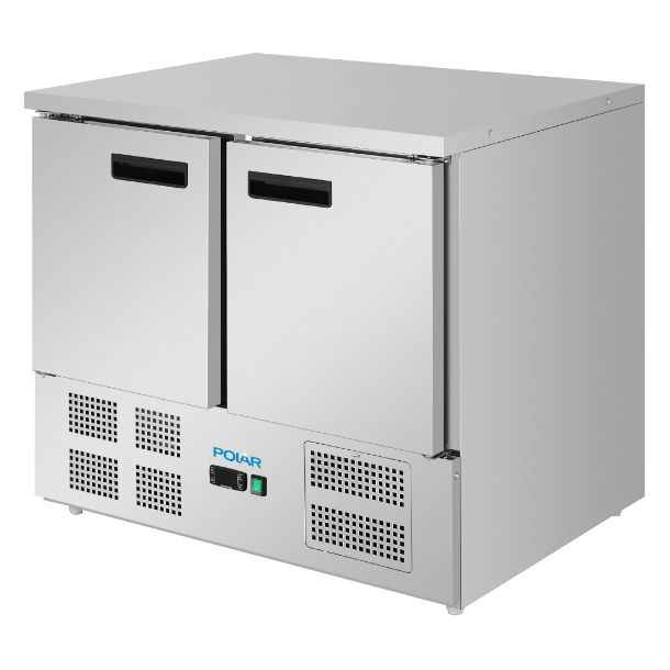 Polar G-Series PG038-A 240L Double Door Stainless Steel Counter Freezer
