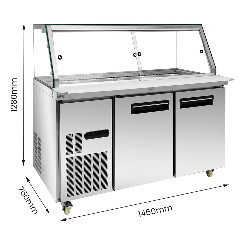 Thermaster PG150FA-XG Cold Salad & Noodle Bar – 4 × 1/1 GN Pan Capacity