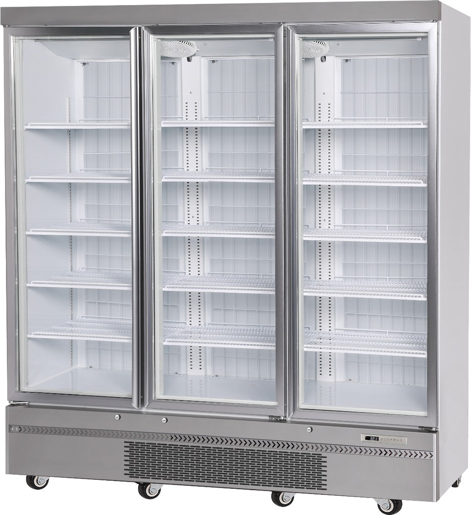 SNOWMAN THREE GLASS DOOR UPRIGHT DISPLAY FREEZER Q1500FWB