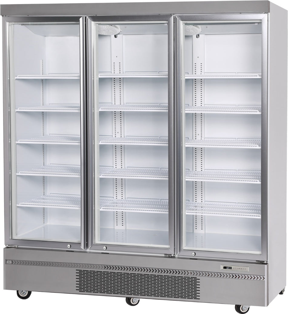 SNOWMAN THREE GLASS DOOR UPRIGHT DISPLAY FRIDGE Q1500RWB