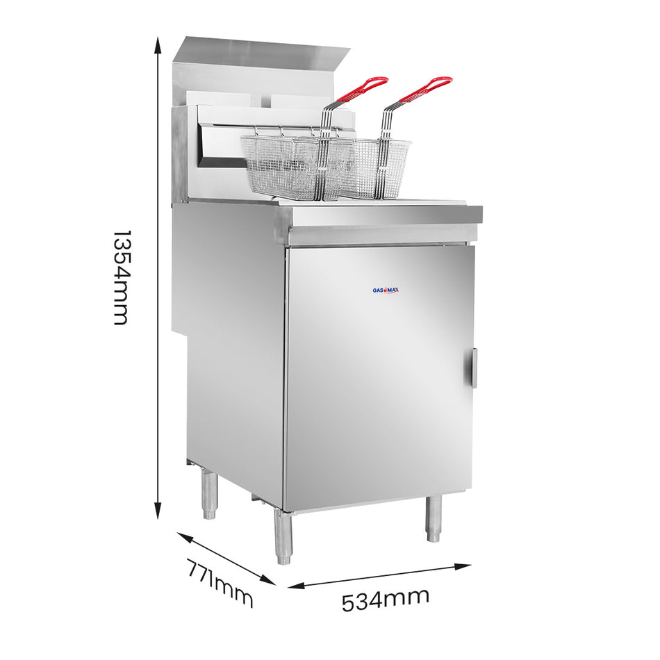 Gasmax Superfast LPG Gas Tube Twin Vat Fryer - RC400TELPG