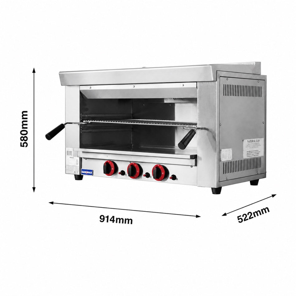 GASMAX REB-02ELPG Heavy Duty 3 Burner LPG Salamander
