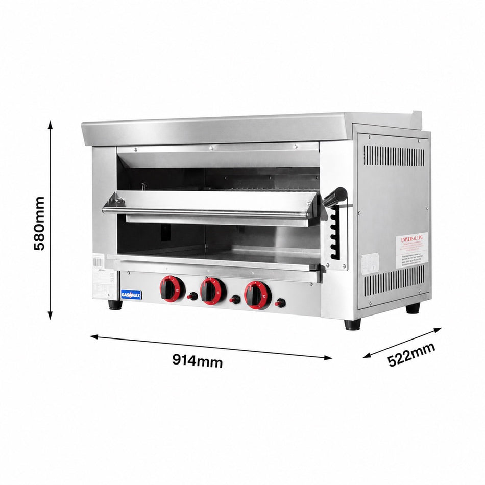 GASMAX REB-03ELPG Heavy Duty 3 Burner LPG Salamander