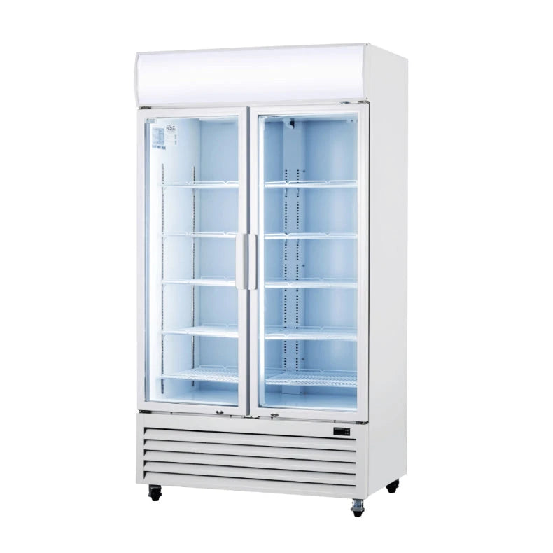 Thermaster Colourbond Upright Beverage Fridge 2 Doors White LG-1000P