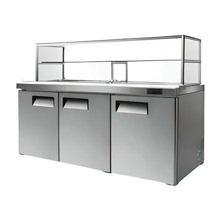 Atosa 3 Door Sandwich Bar w/ Glass Canopy 1846mm MSF8304G