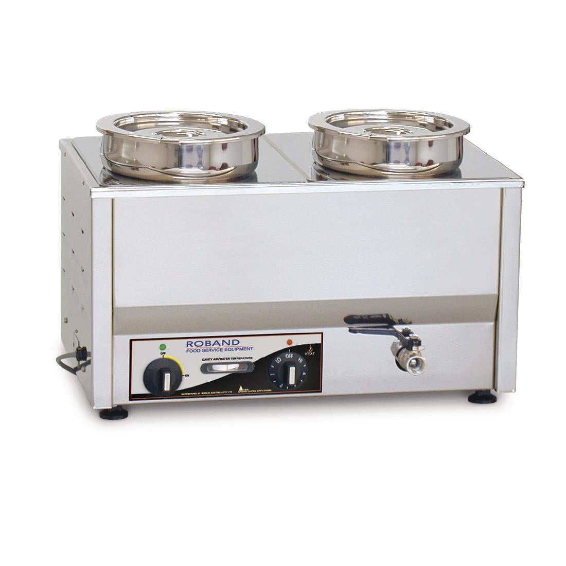 Roband Countertop Bain Marie 2 x 200mm round pots BM2E