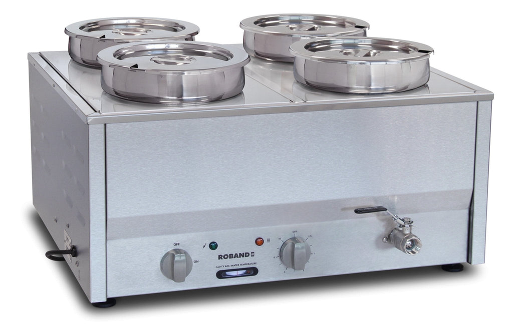 Roband Countertop Bain Marie 4 x 200mm round pots BM4E