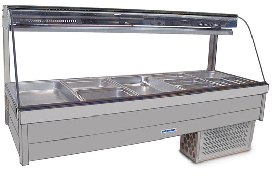 Roband CRX25RD Curved Glass Refrigerated Display Bar 10 pans