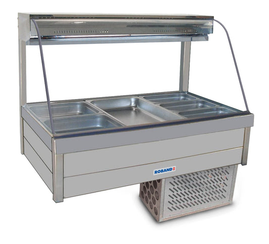 Roband CRX23RD Curved Glass Refrigerated Display Bar 6 pans