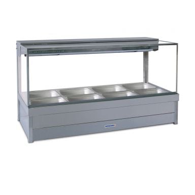 Roband Square Glass Hot Food Display Bar 10 pans with roller doors S25RD