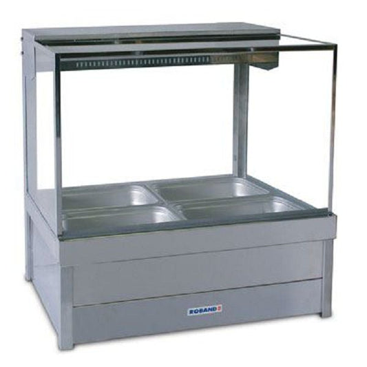 Roband S22 Square Glass Hot Food Display Bar, 4 pans double row