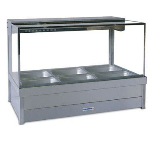 Roband Square Glass Hot Food Display Bar 6 pans S23