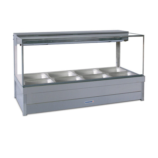 Roband Square Glass Hot Food Display Bar, 8 pans double row S24