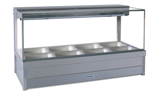 Roband S24RD Square Glass Hot Food Display Bar 8 pans with roller doors