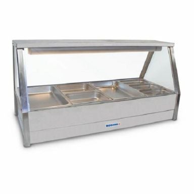 Roband E24 Straight Glass Hot Food Display Bar, 8 pans double row