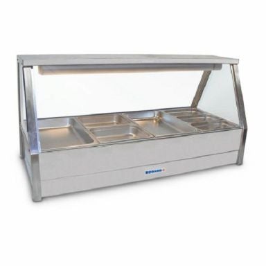 Roband E24RD Straight Glass Hot Food Display Bar 8 pans double row with roller doors