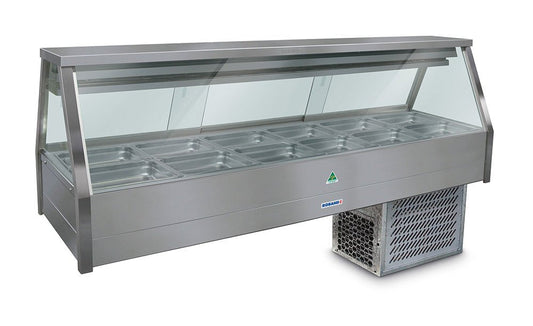 Roband ERX26RD Straight Glass Refrigerated Display Bar 12 pans